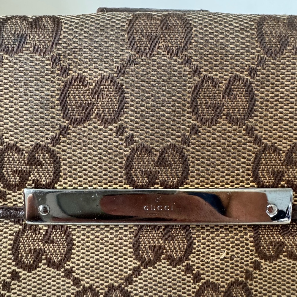 Gucci Vintage GG Monogram Canvas and Leather Continental Wallet - Picture 7 of 15